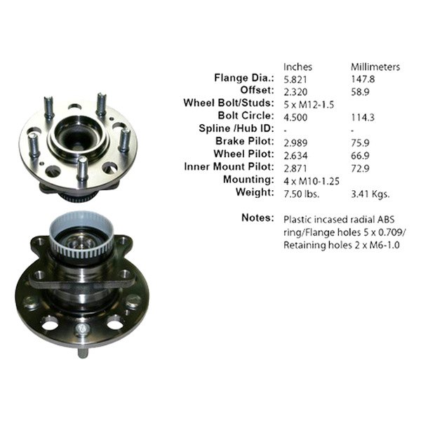 Centric® - Premium™ Rear Non-Driven Wheel Bearing and Hub Assembly