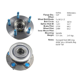 Centric® - C-Tek™ Rear Passenger Side Standard Non-Driven Wheel Bearing and Hub Assembly