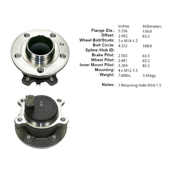 Centric® - C-Tek™ Rear Driver Side Standard Non-Driven Wheel Bearing and Hub Assembly