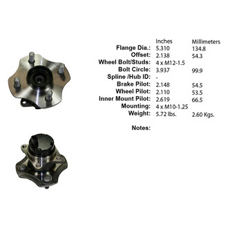 Centric® - Premium™ Rear Passenger Side Non-Driven Wheel Bearing and Hub Assembly