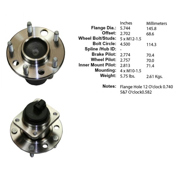 Centric® - Premium™ Front Driver Side Non-Driven Wheel Bearing and Hub Assembly