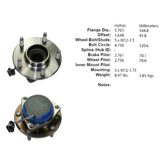 Centric® - C-Tek™ Front Passenger Side Standard Non-Driven Wheel Bearing and Hub Assembly