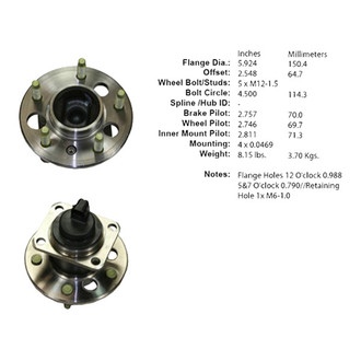 Centric® - C-Tek™ Rear Passenger Side Standard Non-Driven Wheel Bearing and Hub Assembly