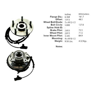 Centric® - C-Tek™ Rear Passenger Side Standard Non-Driven Wheel Bearing and Hub Assembly