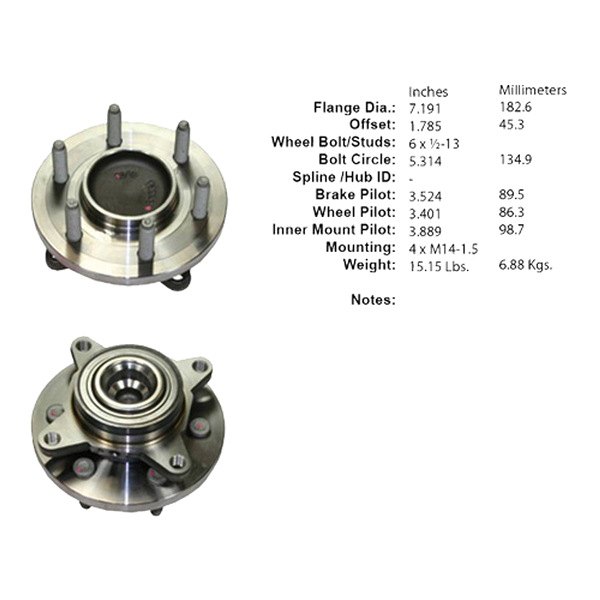 Centric® - C-Tek™ Front Driver Side Standard Non-Driven Wheel Bearing and Hub Assembly