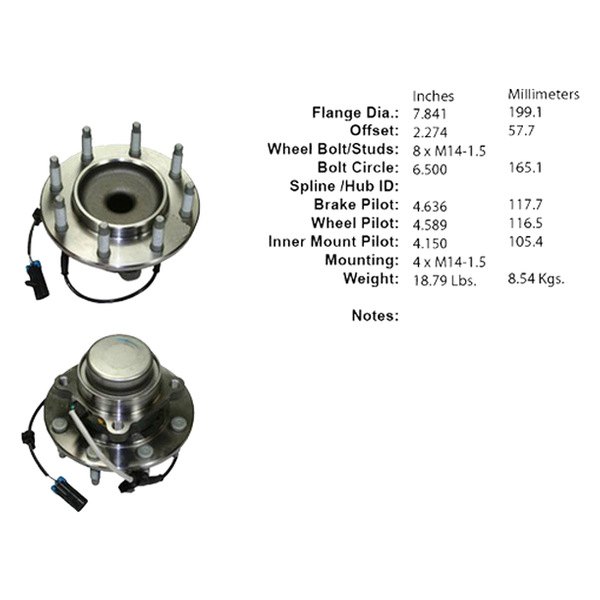 Centric® - Premium™ Front Passenger Side Wheel Bearing and Hub Assembly