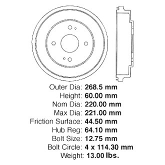 Centric® - Premium Rear Brake Drum