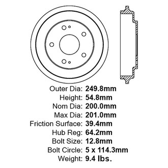 Centric® - Premium Rear Brake Drum
