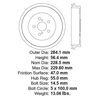 Centric® - Premium Rear Brake Drum