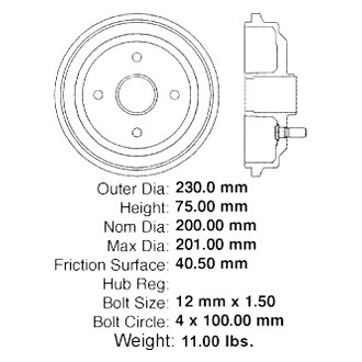 Centric® - Premium Rear Brake Drum
