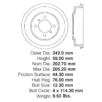Centric® - Premium Rear Brake Drum