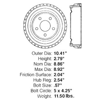 Centric® - Premium Rear Brake Drum