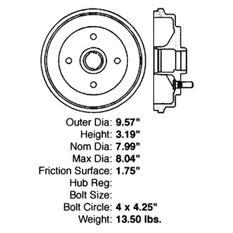 Centric® - Premium Rear Brake Drum