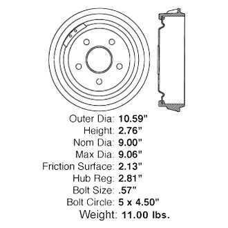 Centric® - Premium Rear Brake Drum