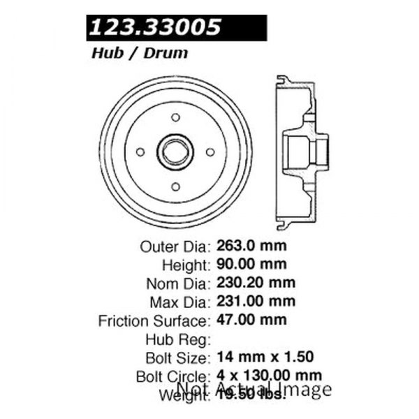 Centric® 123.33005 CTek™ Standard Front Brake Drum