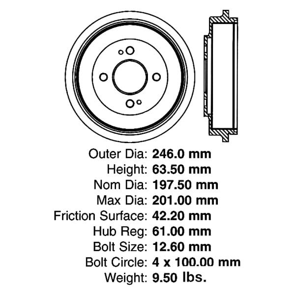 Centric® - C-Tek™ Standard Rear Brake Drum