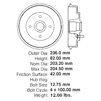 Centric® - C-Tek™ Standard Rear Brake Drum
