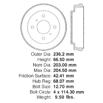 Centric® - C-Tek™ Standard Rear Brake Drum