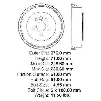 Centric® - C-Tek™ Standard Rear Brake Drum