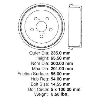 Centric® - C-Tek™ Standard Rear Brake Drum