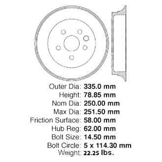 Centric® - C-Tek™ Standard Rear Brake Drum