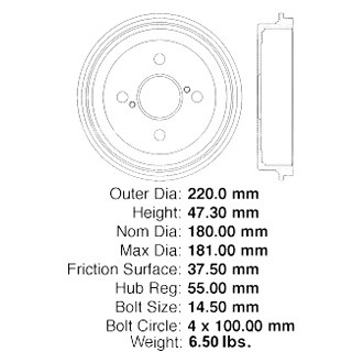 Centric® - C-Tek™ Standard Brake Drum