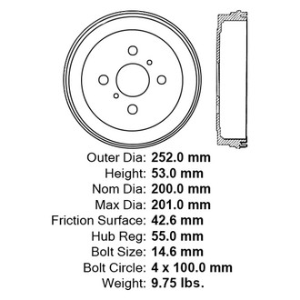 Centric® - C-Tek™ Standard Brake Drum