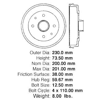 Centric® - C-Tek™ Standard Brake Drum