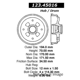 Centric® - C-Tek™ Standard Brake Drum