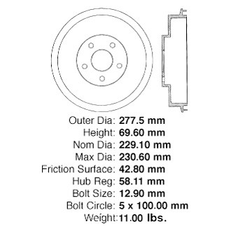 Centric® - C-Tek™ Standard Rear Brake Drum