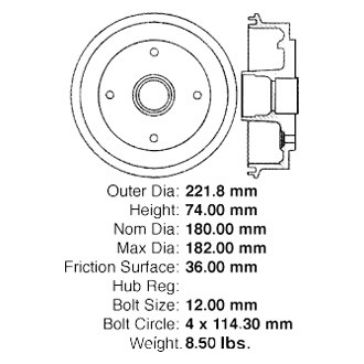 Centric® - C-Tek™ Standard Brake Drum
