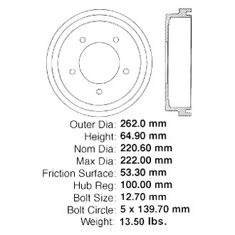 Centric® - C-Tek™ Standard Rear Brake Drum