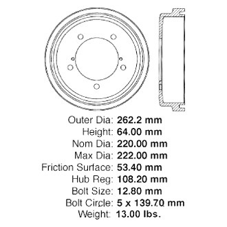 Centric® - C-Tek™ Standard Rear Brake Drum