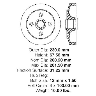 Centric® - C-Tek™ Standard Rear Brake Drum