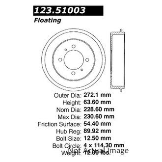 Centric® - C-Tek™ Standard Rear Brake Drum