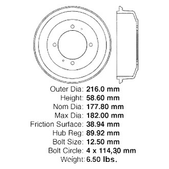 Centric® - C-Tek™ Standard Rear Brake Drum