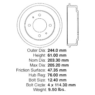 Centric® - C-Tek™ Standard Brake Drum