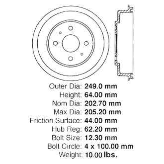 Centric® - C-Tek™ Standard Rear Brake Drum