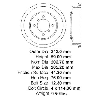 Centric® - C-Tek™ Standard Rear Brake Drum