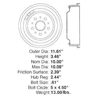 Centric® - C-Tek™ Standard Rear Brake Drum