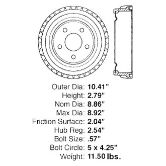 Centric® - C-Tek™ Standard Rear Brake Drum