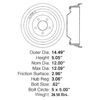 Centric® - C-Tek™ Standard Rear Brake Drum