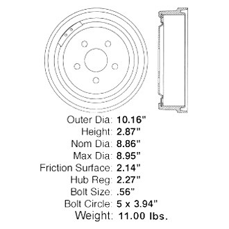 Centric® - C-Tek™ Standard Rear Brake Drum