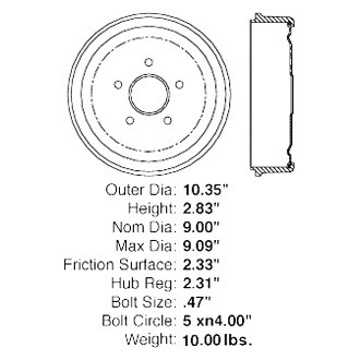 Centric® - C-Tek™ Standard Rear Brake Drum
