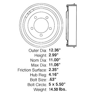 Centric® - C-Tek™ Standard Brake Drum