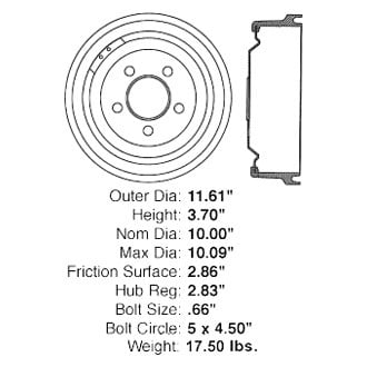 Centric® - C-Tek™ Standard Brake Drum