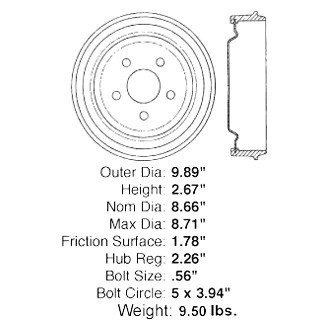 Centric® - C-Tek™ Standard Brake Drum