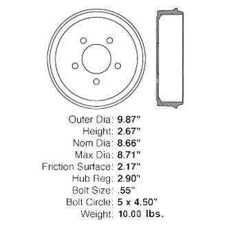Centric® - C-Tek™ Standard Brake Drum