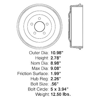 Centric® - C-Tek™ Standard Brake Drum