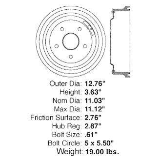 Centric® - C-Tek™ Standard Rear Brake Drum